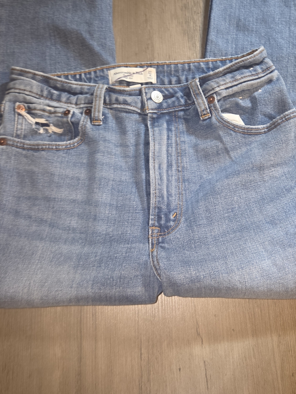 Abercrombie & Fitch Curve Love High Rise Skinny Jeans Light Wash 27 4L Long - Picture 3 of 8